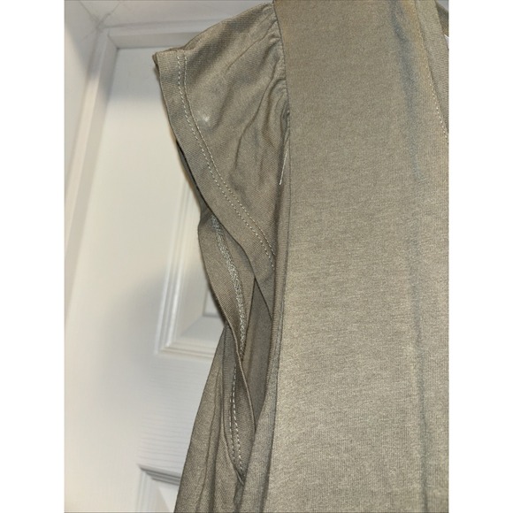 C & C California‎ Sage Green Light Green Cap Sleeves Tiered Midi Dress Large - Picture 6 of 9